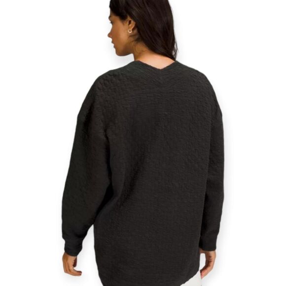 Lululemon Rippled Vneck Pullover Black Size 10 - Picture 5 of 11